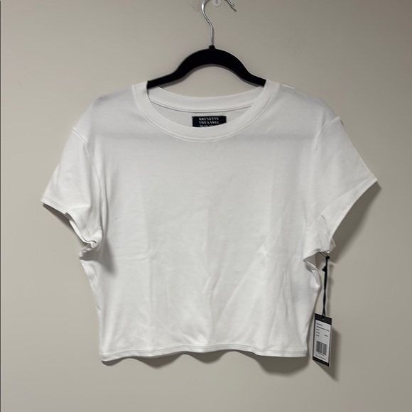 Brunette The Label Tops - NWT Brunette The Label White Boxy Crop T-Shirt